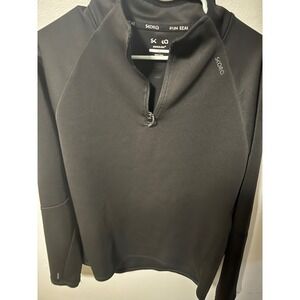 SKORO Mens Black Qwick Dry Quarter Zip‎ Running Athletic Pullover Top Size M
